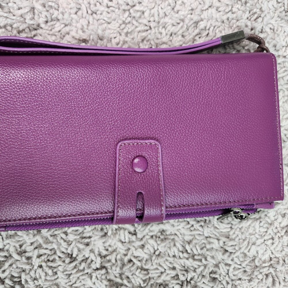 Purple Bvbyzi Wallet Wristlet - RFID Blocking Organizer